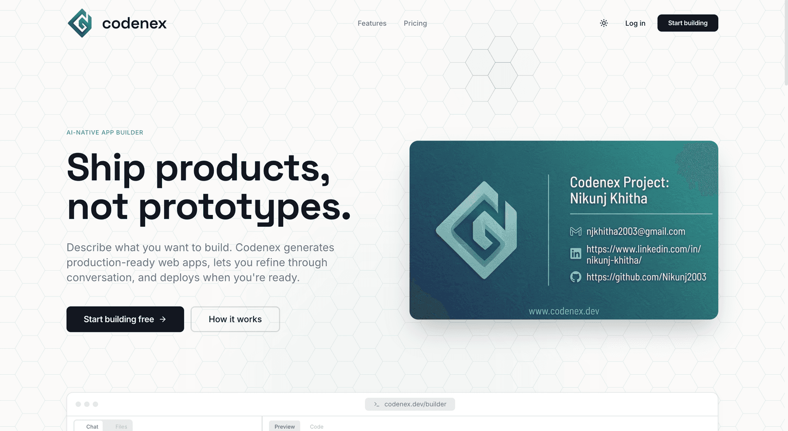CodeNex Enterprise AI Builder Platform screenshot 2
